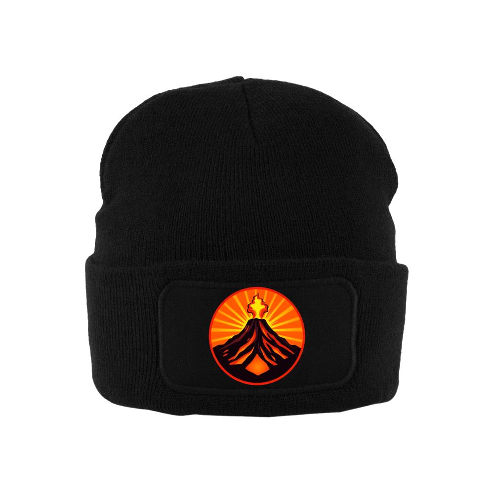 Printed volcano beanie